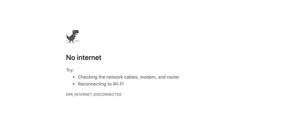 No Internet Connection Available